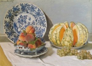 Stilleben med melon. 1872 af Claude Monet