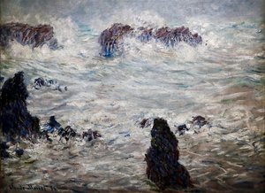 Storm, Belle-îles kyst af Claude Monet