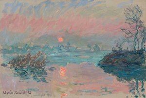 Solnedgang ved Lavacourt; Solnedgang ved Lavacourt, 1880 af Claude Monet