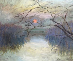 Solnedgang på Seinen ved Vétheuil, 1880 af Claude Monet