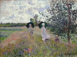Gå en tur nær Argenteuil af Claude Monet