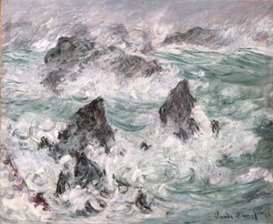 Storm i Belle-Ile af Claude Monet
