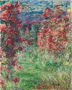 Huset i Giverny under Roserne; Huset i roserne, 1925 af Claude Monet