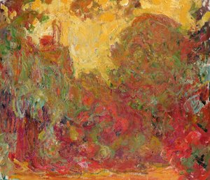 Huset set fra rosengården, 1922-24 af Claude Monet