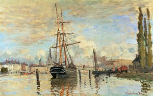 Seinen i Rouen, 1872 af Claude Monet