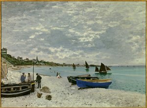 Stranden ved Sainte Adresse af Claude Monet
