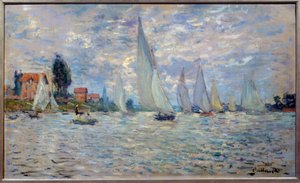 Bådene. Regates a Argenteuil-maleri af Claude Monet (1840-1926) 1874 Søn. 0,6x1 m Paris, musee d