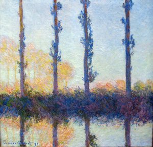 De fire træer af Claude Monet