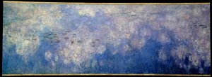 Nymfeerne; skyerne. Central del af triptykonen malet i Giverny. Maleri af Claude Monet (1840-1926) af Claude Monet