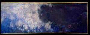 Nymfeerne; skyerne. Højre del af triptykonen malet i Giverny. Maleri af Claude Monet (1840-1926) af Claude Monet
