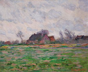 Tulipanmarker nær Leiden af Claude Monet