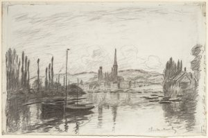 Udsigt over Rouen af Claude Monet