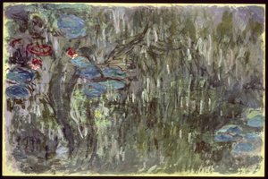 Åkander med refleksioner af piletræer, c.1920 af Claude Monet