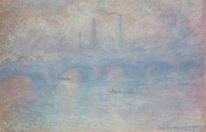 Waterloo Bridge. Tågeeffekt af Claude Monet