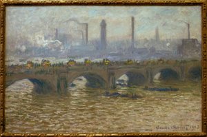 Waterloo Bridge, Temps grå (Waterloo Bridge, Gray Sky af Claude Monet