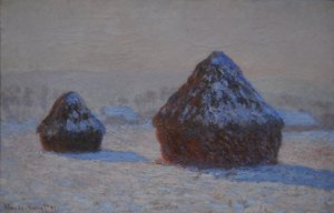 Wheatsstacks, Sneeffekt, Morgen, 1891 af Claude Monet