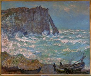 Étretat, hårdt hav af Claude Monet