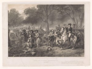 George Washington i slaget ved Monongahela Livet af George Washington, soldaten (titel på objekt) af Claude Régnier