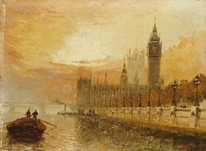 Udsigt over Westminster fra Themsen