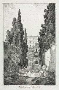 View at Villa dEste, Tivoli, 1817.