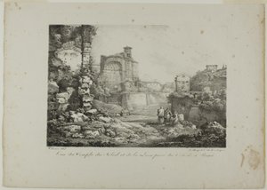 Udsigt over solens og månens tempel fra Colosseum i Rom