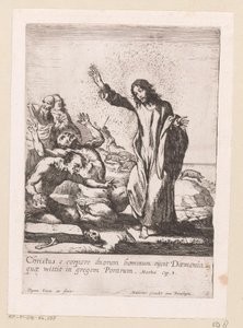 Kristus forløser to besatte fra dæmoner Miracula Domini Nostri Jesu Christi (serietitel) Mirakler af Kristus (serietitel) af Claude Vignon
