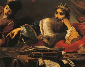 Claude Vignon (1593-1670) Claude Vignon (1593-1670), öljy kankaalle Kroesus vastaanottamassa kunnianosoituksen Lydianilta af Claude Vignon