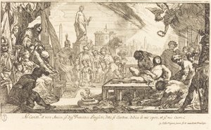 Saint Lawrences martyrium af Claude Vignon