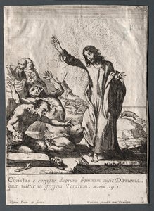 Jesu Kristi mirakler: Kristus udfrier de besatte. af Claude Vignon