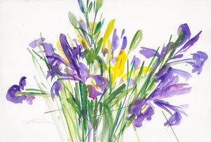 Iriser, 1999, (akvarel på papir) af Claudia Hutchins Puechavy