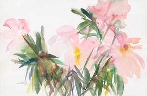Peonies, 1987, (akvarel på papir)