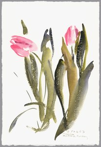 Tulipaner, 2003 (akvarel) af Claudia Hutchins Puechavy