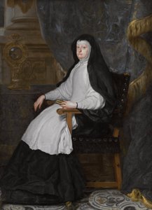Tysk: Maria Anna von Österreich, Gemahlin König Philipps IV von Spanien, als Witwe Mariana af Østrig, gemalinde til kong Philip IV af Spanien, som enke af Claudio Coello