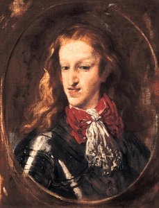Portræt af Karl II (1661-1700) konge af Spanien. Maleri af Claudio Coello (1642-1693)