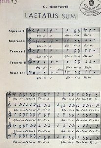 Musikpartitur af Dixit dominus af Monteverdi af Claudio Monteverdi