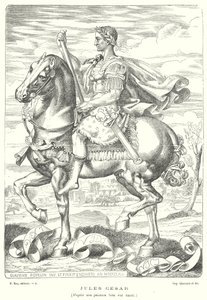 Julius Cæsar, romersk soldat og politiker (gravering) af Claudius Popelin