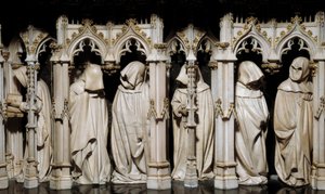 De angrende i Filip den Hårdes grav (1342-1404) Skulptur af Claus Sluter (1350-1406) 1400-tallet. Dijon, Museum of Fine Arts