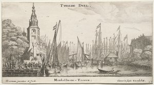 Forskellige skibe og udsigter over Amsterdam (Verscheÿde Schepen en Gesichten van Amstelredam), del II: Kanal nær Amsterdam og Monkeltårnet