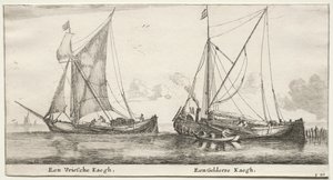 Forskellige skibe og udsigter over Amsterdam (Verscheÿde Schepen en Gesichten van Amstelredam), del II: En frisisk bilander. En Geldersche Bilander