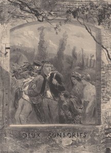 To værnepligtige, ca. 1830-70. af Célestin Nanteuil