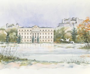 Salzburg Sound of Music (wc på papir) af Clive Metcalfe