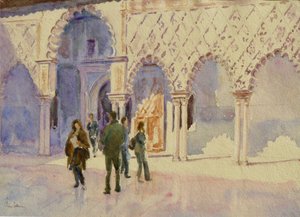 Alcazar, Jomfruernes gård, 2002 (akvarel) af Clive Wilson