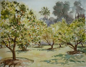 Mamounia, appelsinlunde, 2000 (akvarel)