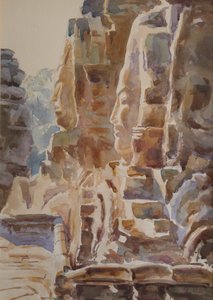 Bayon: Brændende varme, 2000 (akvarel) af Clive Wilson