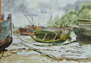 Vrag ved Pin Mill af Clive Wilson