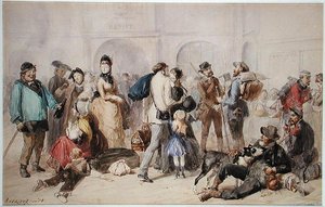 The Concourse at the Old Gare de Lyon, 1873 (wc på papir)