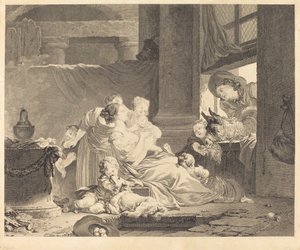 Bondefamilien af Clément Pierre Marillier and Antoine Louis Romanet after Jean Honoré Fragonard