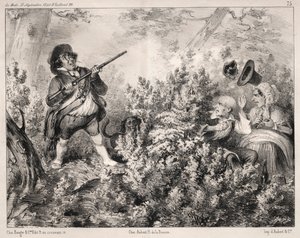 Nyheder: Åbningen af ​​Jagten, 1840. af Clémente Pruche
