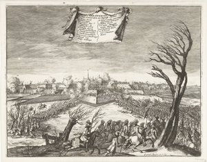 Storming og erobring af Coevorden den 30. december 1672 Coevorden og Deßelfs Casteel (titel på objekt) af Coenraet Decker