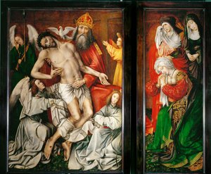 Le Trone de Grace - Gud Fader, Kristus, Helligånden og englene ... af Colijn de Coter
